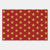 Goldstar auf Crimson Geschenkpapier Set (Vorderseite 2)