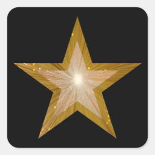 Goldstar-Aufkleber schwarz Quadratischer Aufkleber