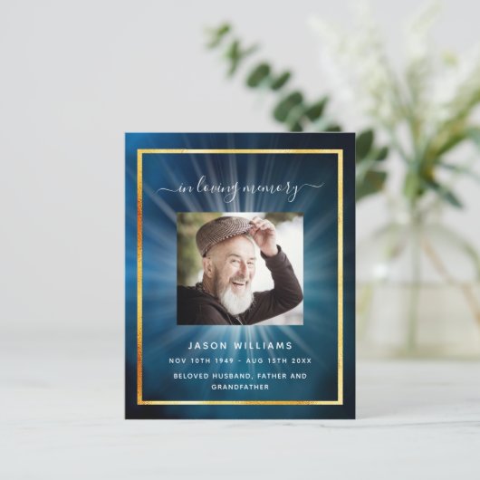 Goldstar-Foto-Beerdigung-Programm (Stehend Vorderseite)