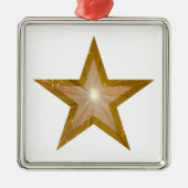 Goldstar-Ornament-Quadrat Ornament Aus Metall (Vorne)