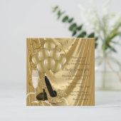 Goldstar-Party-Glamour Einladung (Stehend Vorderseite)