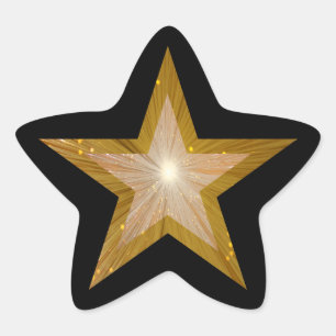 Goldstar-Prägung schwarz Stern-Aufkleber