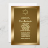 Goldstar von David Bar Mitzvah Einladung (Vorne/Hinten)