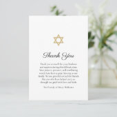 Goldstar von David Funeral Religious Dankeskarte (Stehend Vorderseite)