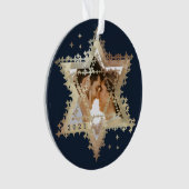 Goldstar von David Mr. & Mrs. First Hanukkah Foto Ornament (Vorderseite)