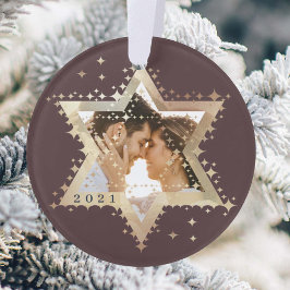 Goldstar von David Mr. & Mrs. First Hanukkah Foto Ornament