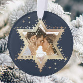 Goldstar von David Mr. & Mrs. First Hanukkah Foto Ornament
