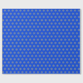 Goldstar von David Royal Blue Geschenkpapier (Flach)