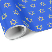 Goldstar von David Royal Blue Geschenkpapier (Rolleneckpunkt)