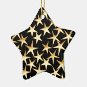 Goldstars auf schwarzem Hintergrund Keramikornament (Links)