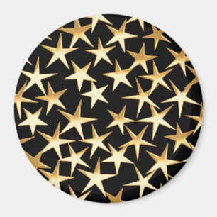 Goldstars auf schwarzem Hintergrund Magnet