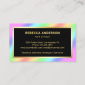 Goldstars Confetti Regenbogenschere Haarkolle Visitenkarte (Rückseite)