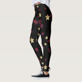 Goldstars, Gold, Schwarz, Rot, Eleganz, Glitzer Leggings (Links)