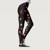 Goldstars, Gold, Schwarz, Rot, Eleganz, Glitzer Leggings (Rechts)