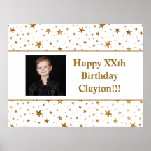 Goldstars mit Message Foto zum Geburtstag