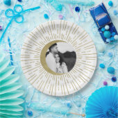 Goldstars Night Celestial Sunburst Moon Hochzeit Pappteller (Party)