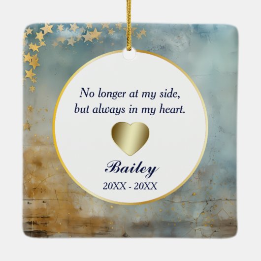 Goldstars-Rahmen für die Gedenkstätte für Holzpets Keramikornament (Rückseite)