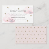 Goldstars und rosa Wolkendusche Begleitkarte (Vorne/Hinten)