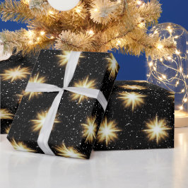 Goldstars und Schneeflocken Geschenkpapier