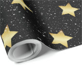 Goldstars und Schneeflocken Geschenkpapier (Rolleneckpunkt)