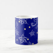 Goldstars von David Floral Pattern Hanukkah Gesche Kaffeetasse (Mittel)