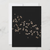 Goldstaub auf Schwarz mit korallenfarbenem Brautpa Einladung (Rückseite)