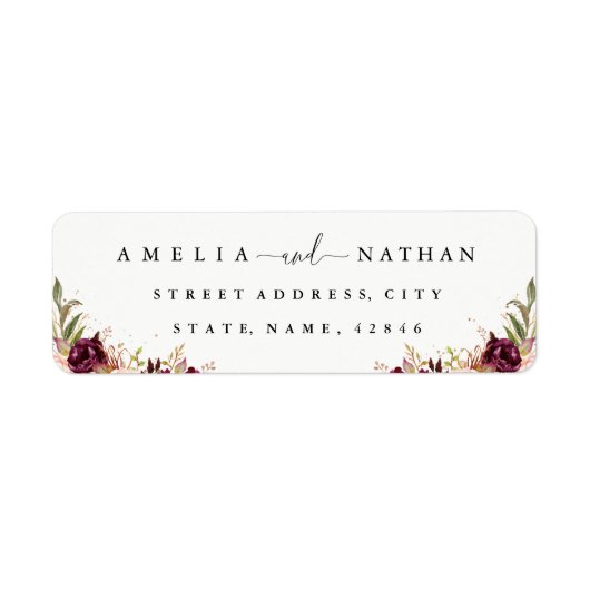 Goldstaub-Burgunder-Wasserfarbenhochzeit (Vorne)