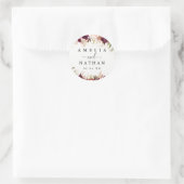 Goldstaub-Burgunder-Wasserfarbenhochzeit Runder Aufkleber (Tasche)