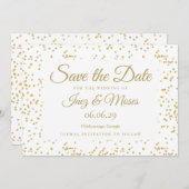 Goldstaub Confetti Save the Date Einladung (Vorne/Hinten)
