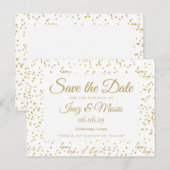 Goldstaub Confetti Save the Date Postkarte (Vorne/Hinten)