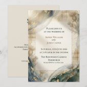 Goldstaub-Distel-Bogenrahmen-Hochzeitseinladung Einladung (Vorne/Hinten)