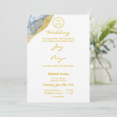 Goldstaub Einfache moderne Hindu Ganesh Einladung (Stehend Vorderseite)