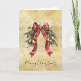 Goldstaub Glitzer Konfetti Rot Schleife Glocken We Karte