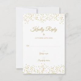 Goldstaub-Konfetti Elegante RSVP-Karte Einladung