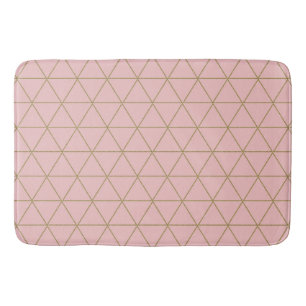 Goldstaub-Mauve-Geometrie-Dreiecke Boho-Glamour Badematte