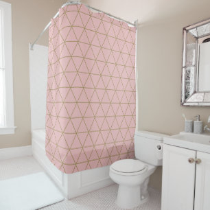 Goldstaub-Mauve-Geometrie-Dreiecke Boho-Glamour Duschvorhang