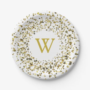 Goldstaub-Monogramm Pappteller