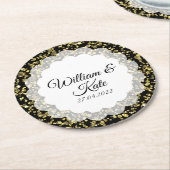 Goldstaub Runder Pappuntersetzer (Angewinkelt)