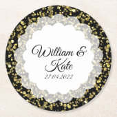 Goldstaub Runder Pappuntersetzer (Vorderseite)