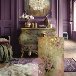 Goldstaub, verblasste Vintage romantische Blüte &  Seidenpapier