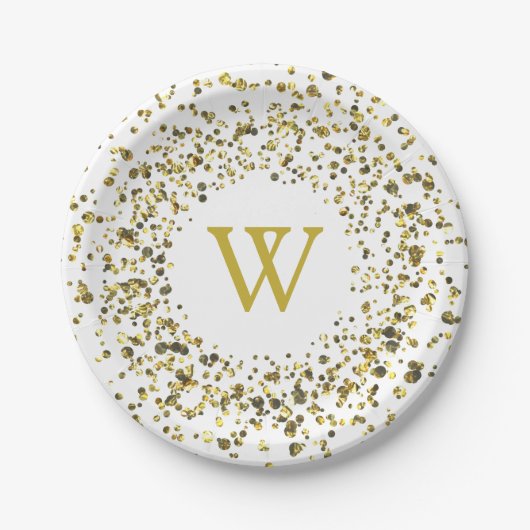 Goldstaubmonogramm Pappteller (Vorderseite)