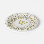 Goldstaubmonogramm Pappteller (Schrägansicht)