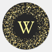 Goldstaubmonogramm Runder Aufkleber (Vorderseite)