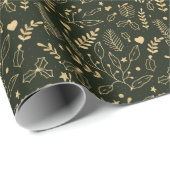 Goldstechpalme und Smaragdgrün-Feiertag Geschenkpapier (Rolleneckpunkt)