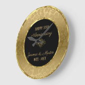 Goldsteigungs-Damast und Strudel Große Wanduhr (Winkel)