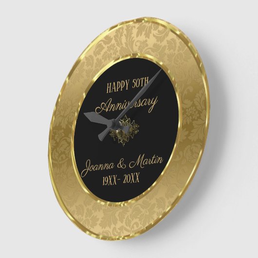 Goldsteigungs-Damast und Strudel Große Wanduhr (Winkel)