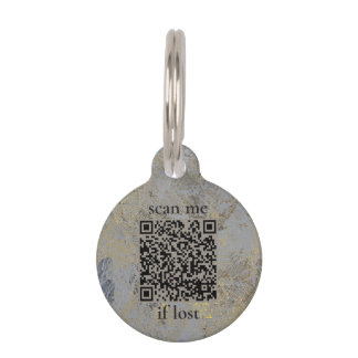 Goldstein-Marmor-QR-Code-Hundeanhänger Haustiermarke