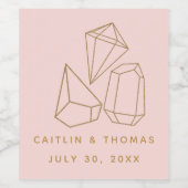 Goldsteine Rosa Hochzeitsweinetikett Weinetikett (Einzelnes Label)