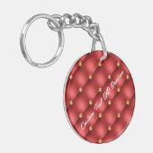 Goldsteinfarbener Schlüsselanhänger mit benutzerde (Vorderseite links)