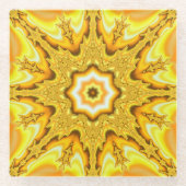 Goldstern-Fraktal-Glas-Untersetzer Glasuntersetzer (Vorderseite)